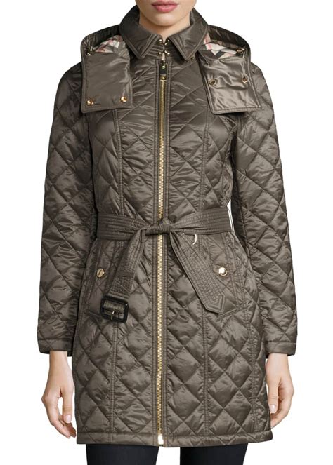 Burberry Baughton Quilted Belted Parka Jacket 